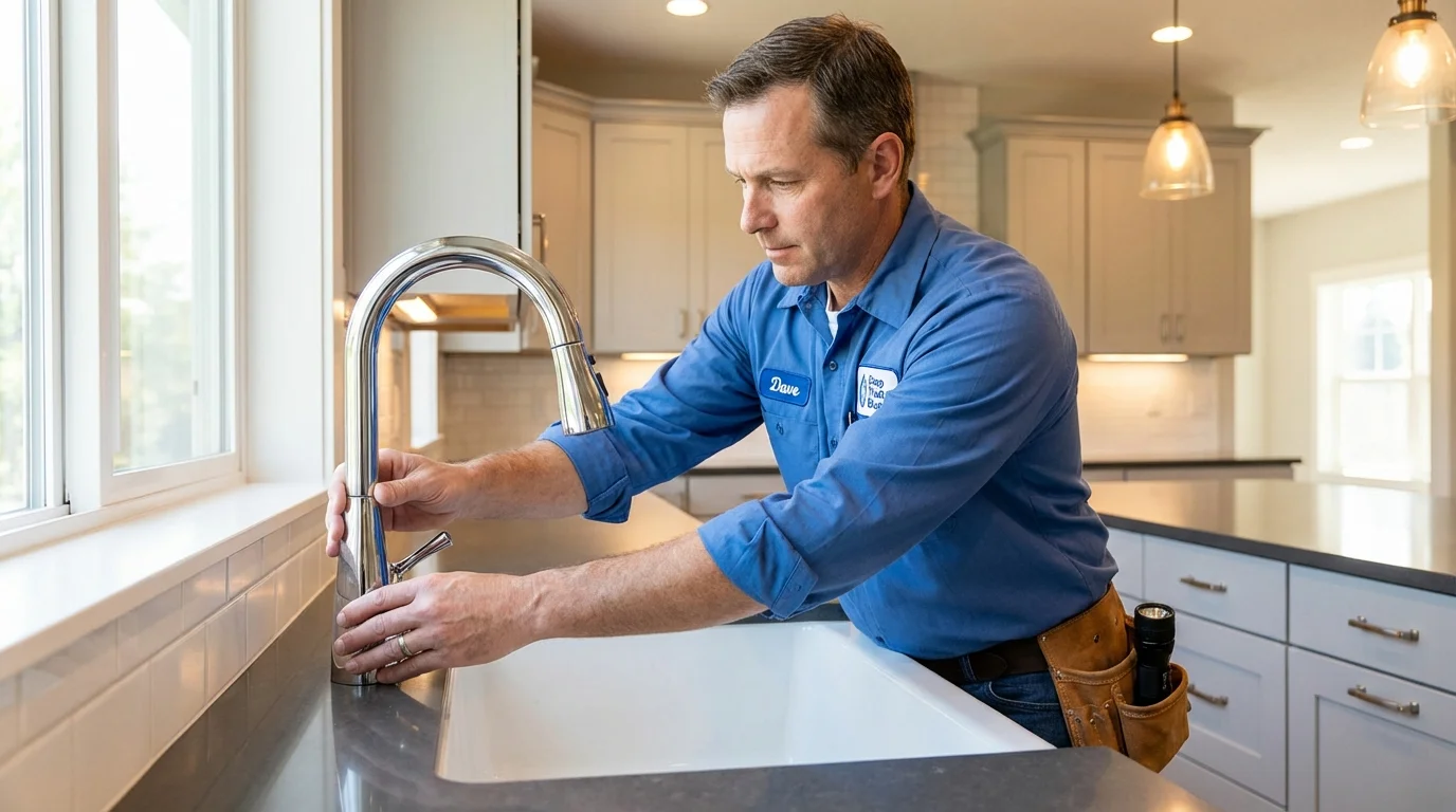 Kitchen faucet installation by Johns Plumbing LLC in Williamstown